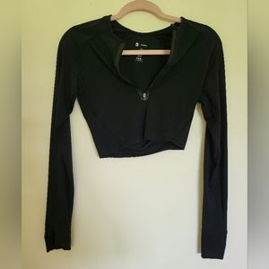 BuffBunny black cropped quarter zip.